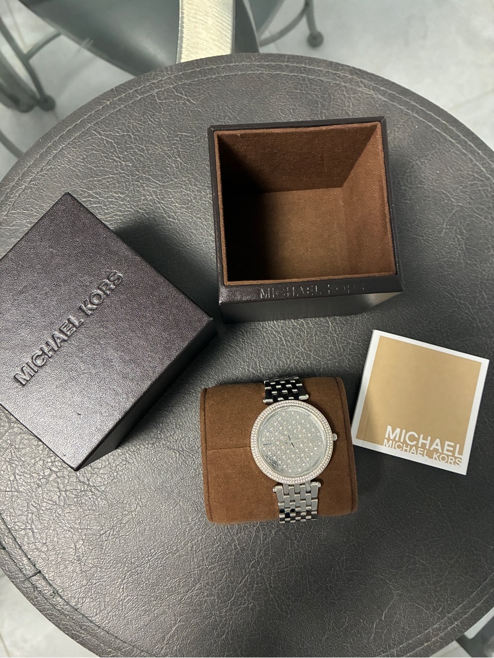 Michael Kors Women’s Silver Pavé Crystal Bracelet Watch